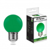 Светодиодная лампа 1W зеленый свет E27 25117 LB-37 Feron (1)