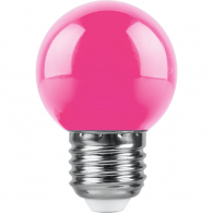 Светодиодная лампа 1W розовый свет E27 38123 LB-37 Feron