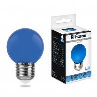 Светодиодная лампа 1W синий свет E27 25118 LB-37 Feron