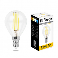 Светодиодная лампа 7W белый теплый свет E14 25874 LB-52 Feron