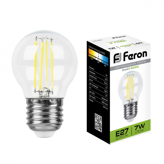 Светодиодная лампа 7W белый свет E27 25877 LB-52 Feron