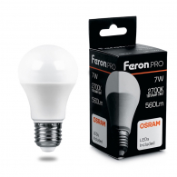Светодиодная лампа 7W белый теплый свет E27 38023 LB-1007 Feron