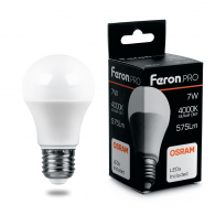 Светодиодная лампа 7W белый свет E27 38024 LB-1007 Feron