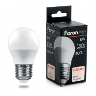 Светодиодная лампа 6W белый теплый свет E27 38068 LB-1406 Feron