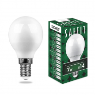 Светодиодная лампа 7W белый теплый свет E14 55034 SBG4507 Saffit